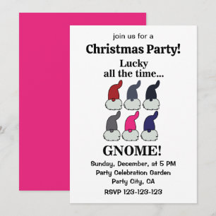 Christmas Gnomes Xmas Lucky Christmas Party Invitation