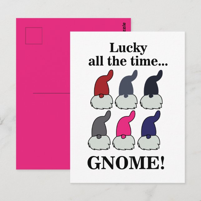 Christmas Gnomes Xmas Lucky Postcard (Front/Back)