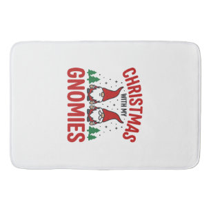 Christmas Gnomies Holiday Gnome Design Bath Mat