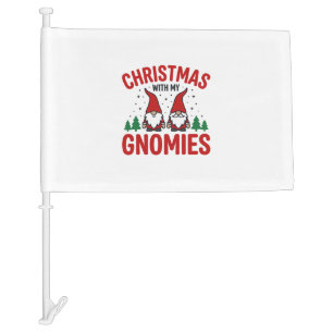 Christmas Gnomies Holiday Gnome Design Car Flag