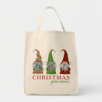 Christmas Gnomies Modern Holiday Gnome Tote Bag