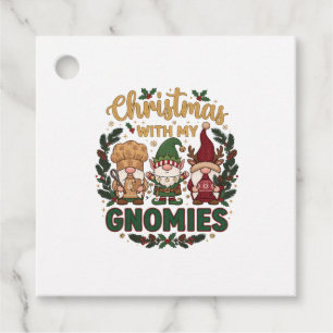 Christmas Gnomies String Lights Candy Cane Favor Tags