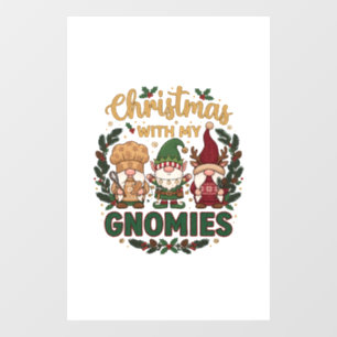 Christmas Gnomies String Lights Candy Cane Window Cling