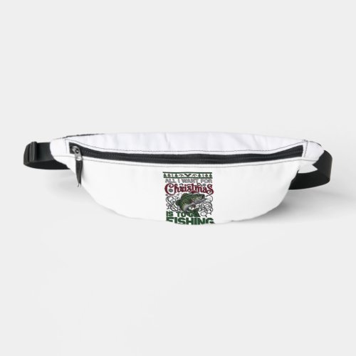 Christmas Go Fishing Fish Santa Hat Lights Fanny Pack