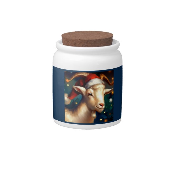 Christmas Goat 1 Candy Jar (Front)