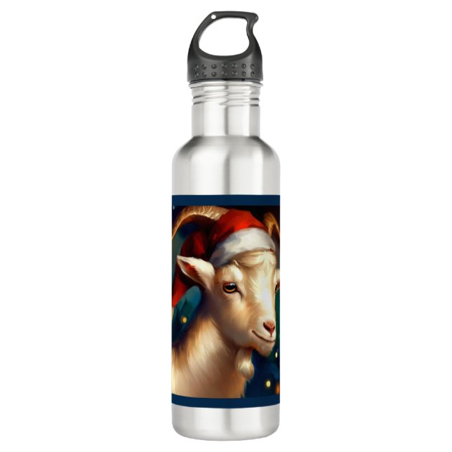 Christmas Goat 1 Stainless Steel Water Bottle (Front)