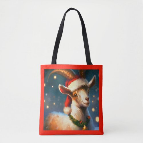 Christmas Goat 2 Tote Bag