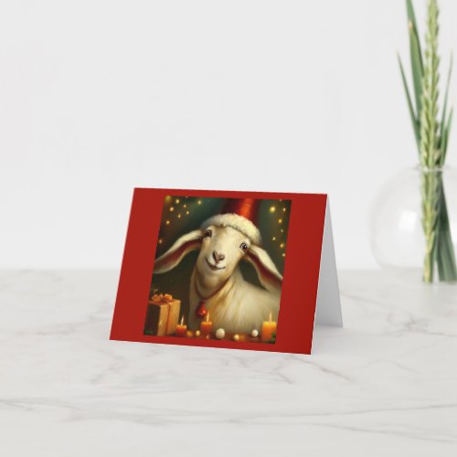 Christmas Goat 3 Holiday Card