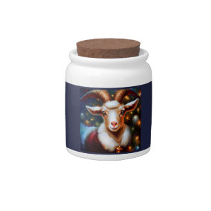 Christmas Goat 4 Candy Jar