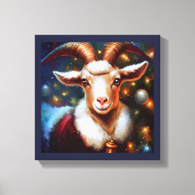 Christmas Goat 4 Canvas Print (Front)