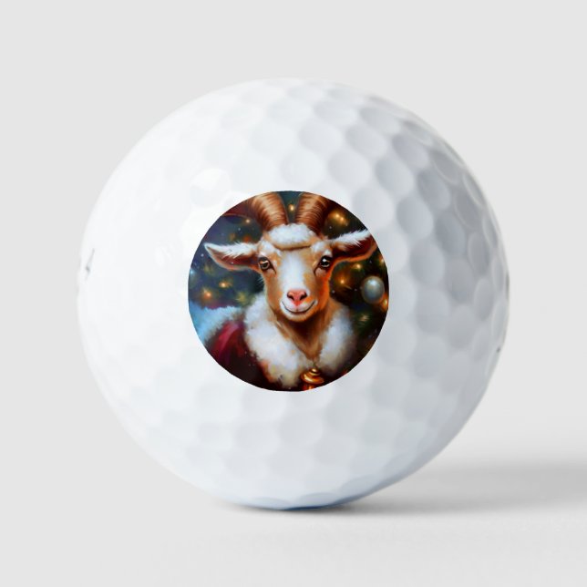 Christmas Goat (4) Golf Balls (Front)