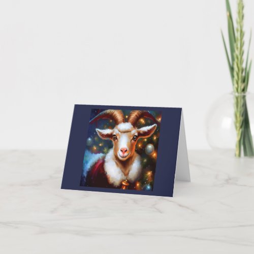 Christmas Goat 4 Holiday Card