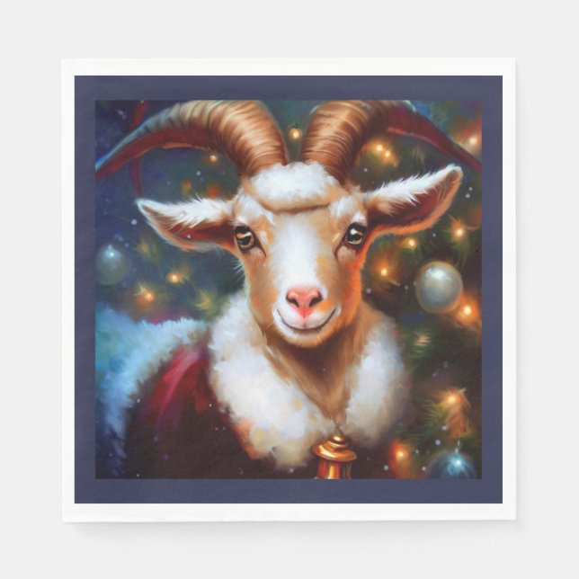 Christmas Goat 4 Napkins (Front)