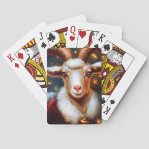 Christmas Goat (4) Poker Cards