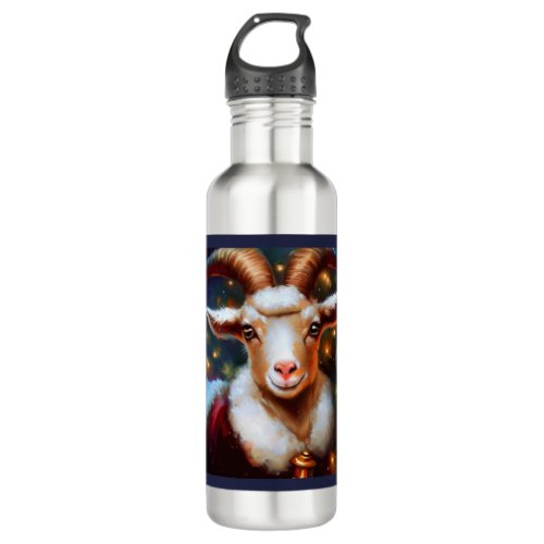 Christmas Goat 4 Stainless Steel Water Bottle