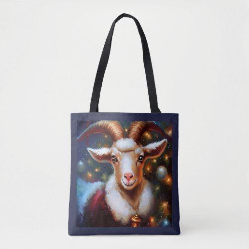 Christmas Goat 4 Tote Bag