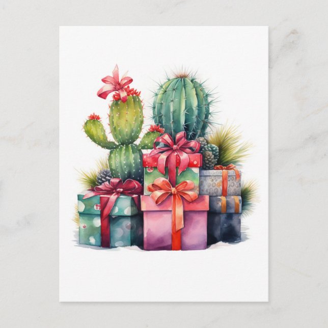 Christmas Goat Christmas Light Postcard (Front)