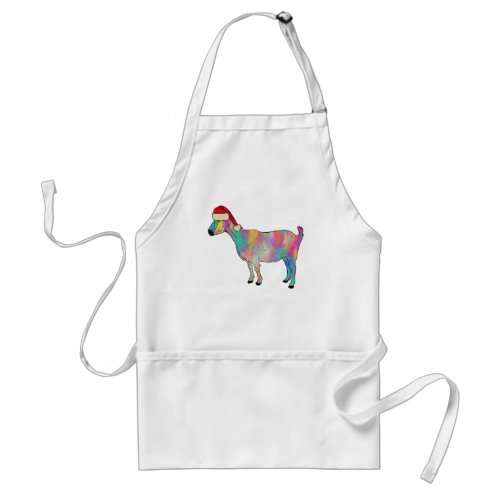 Christmas Goat Colorful cute Adult Apron