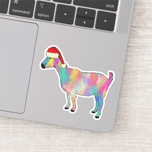 Christmas Goat Colorful  Sticker