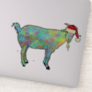 Christmas Goat Colorful Sticker