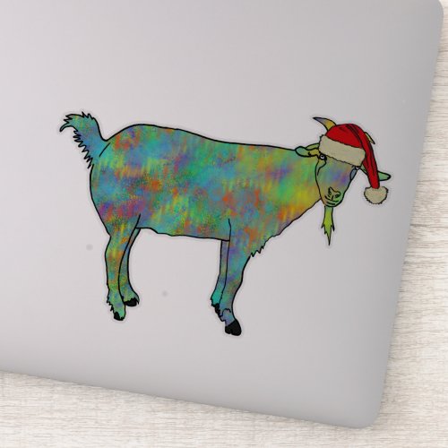 Christmas Goat Colorful Sticker