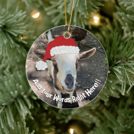 Christmas Goat Custom Message Ornament