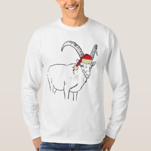 Christmas Goat Funny Festive Santa Animal Humor T-Shirt