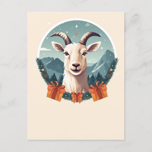 Christmas Goat Gifts Postcard