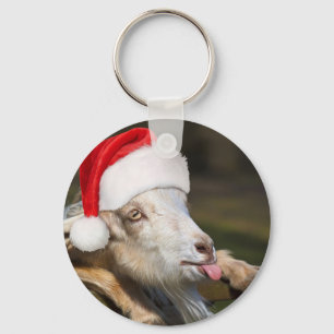 Christmas Goat Keychain
