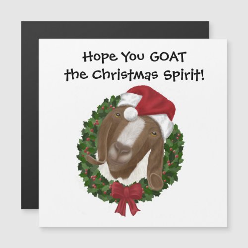 Christmas Goat Magnetic Card