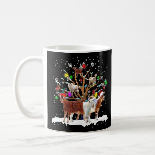 Christmas Goat On Tree Funny Santa Goat  Coffee Mug