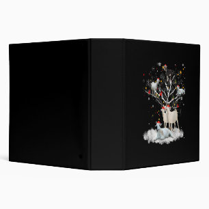 Christmas Goat On Tree Funny Santa Goat Lover Gift 3 Ring Binder