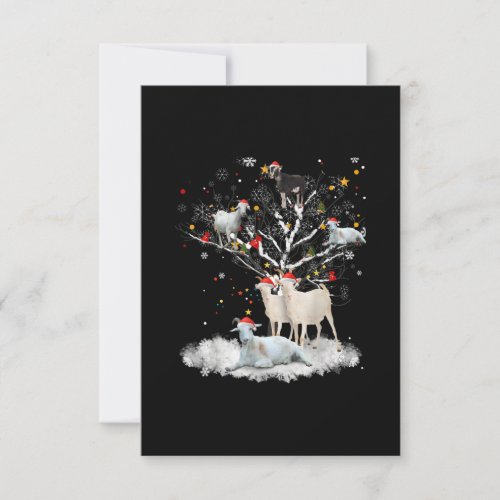 Christmas Goat On Tree Funny Santa Goat Lover Gift RSVP Card