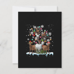 Christmas Goat On Tree Santa Goat Lover's Invitation