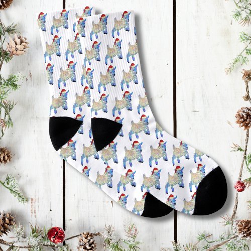 Christmas Goat Pattern  Socks