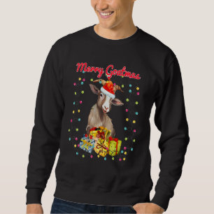 Christmas Goat Wreathed in Holiday Lights(C) Sweatshirt