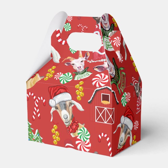 Christmas GOATS Candy and Jingle Bells GetYerGoat™ Favor Boxes (Front Side)