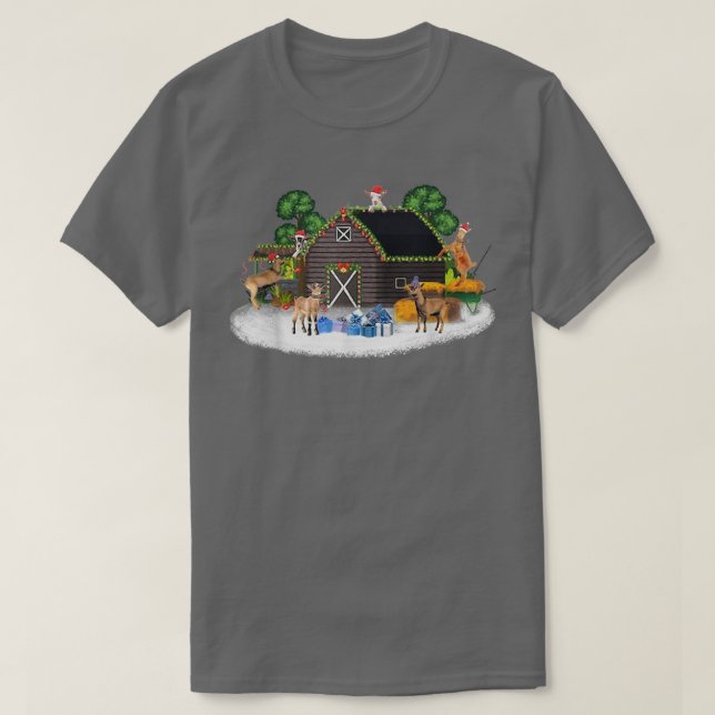 Christmas Goats House  Goat Winter Xmas Snow  T-Shirt (Design Front)