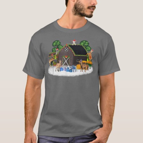 Christmas Goats House  Goat Winter Xmas Snow  T_Shirt