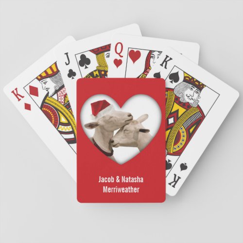 Christmas Goats Photo Bicycle Playing Cards