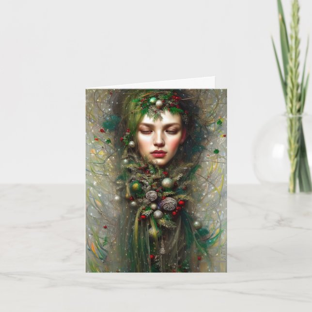 Christmas Goddess  Holiday Card (Front)