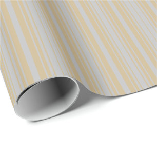 Christmas Gold and Christmas Silver Stripes Wrapping Paper