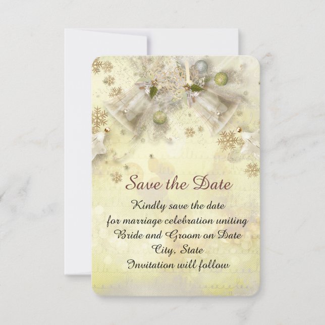 Christmas Gold Bell Save the date (Front)