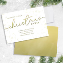 Christmas Gold Calligraphy Script Simple Party Invitation