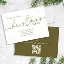 Christmas Gold Calligraphy Script Simple QR Code Invitation
