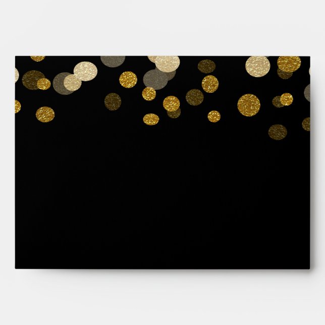 Christmas Gold Faux Glitter Festive Envelope (Front)