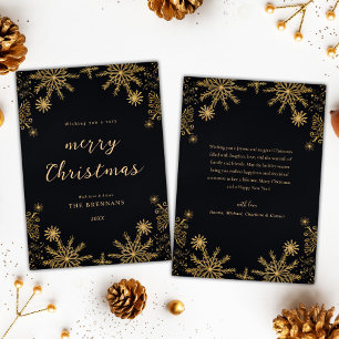 Christmas Gold Festive Elegant Modern Black Holiday Card