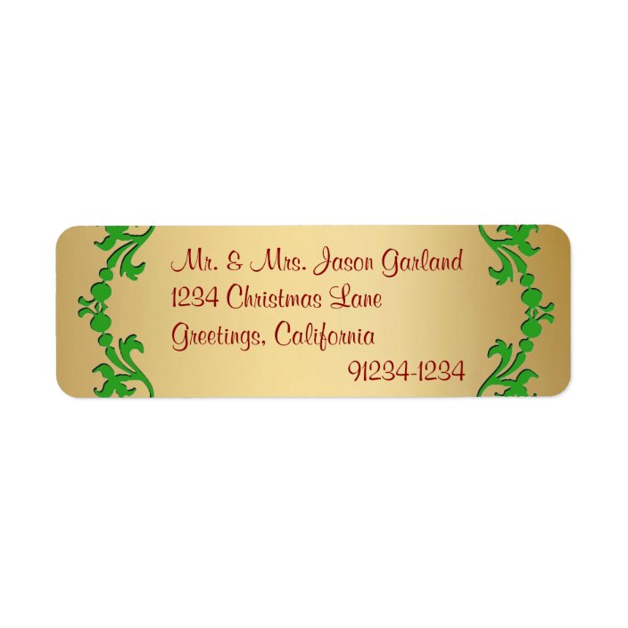 Christmas Gold Foil Look Return Address Labels | Zazzle.com