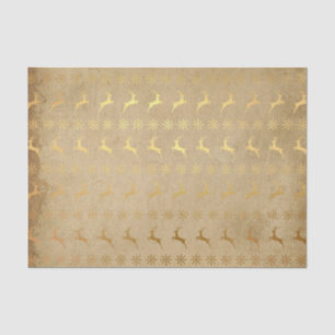 Christmas Gold Foil Reindeer and Snowflake Tissue Paper