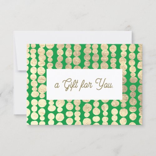 Christmas Gold Green Gift Certificate